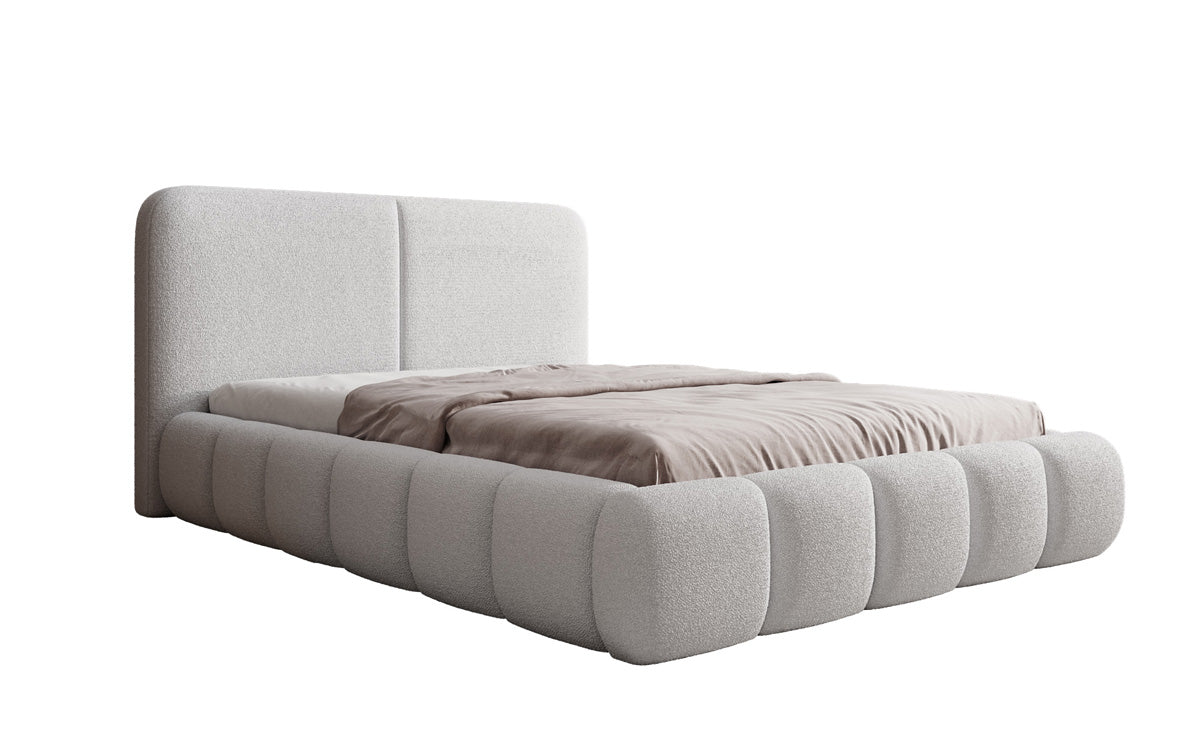 Designer Upholstered Bed Lolita in Bouclé with Storage