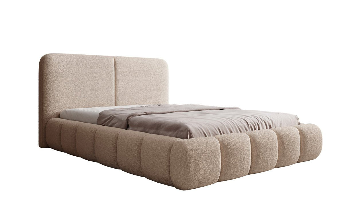 Designer Upholstered Bed Lolita in Bouclé with Storage