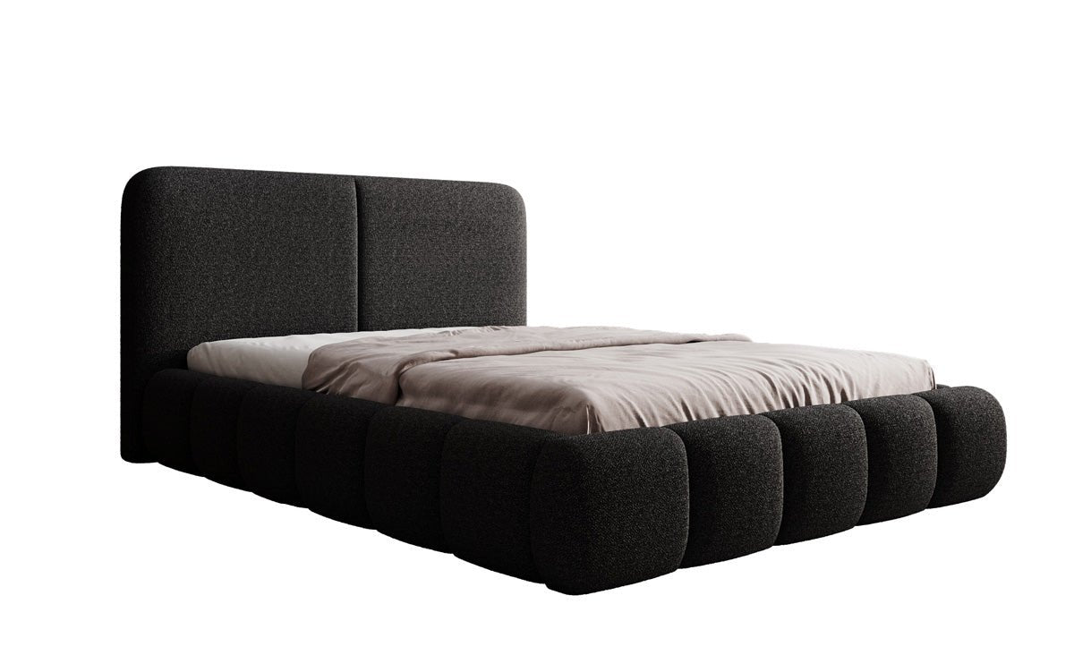 Designer Upholstered Bed Lolita in Bouclé with Storage