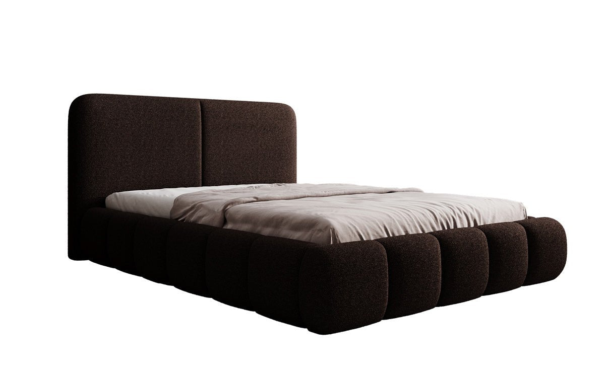 Designer Upholstered Bed Lolita in Bouclé with Storage