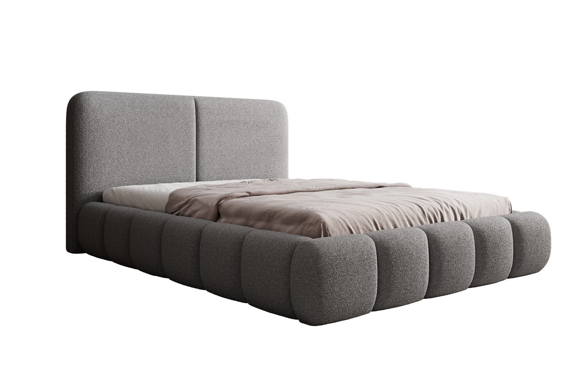 Designer Upholstered Bed Lolita in Bouclé with Storage