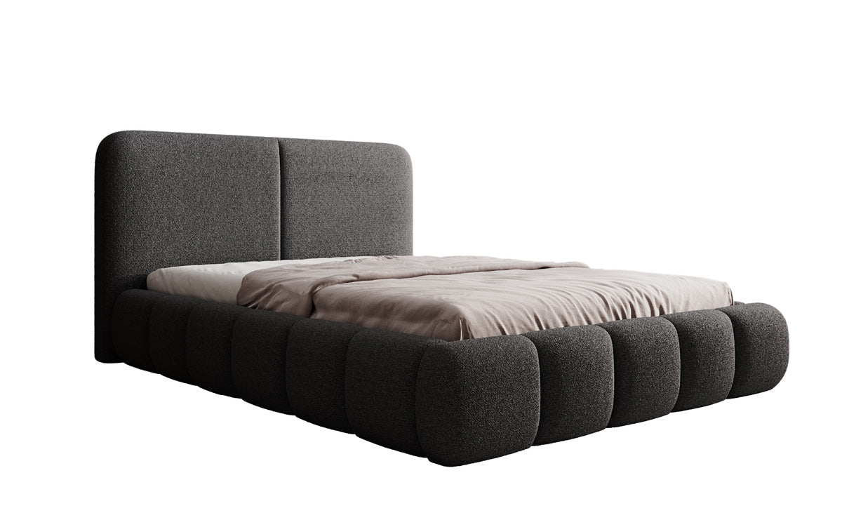 Designer Upholstered Bed Lolita in Bouclé with Storage