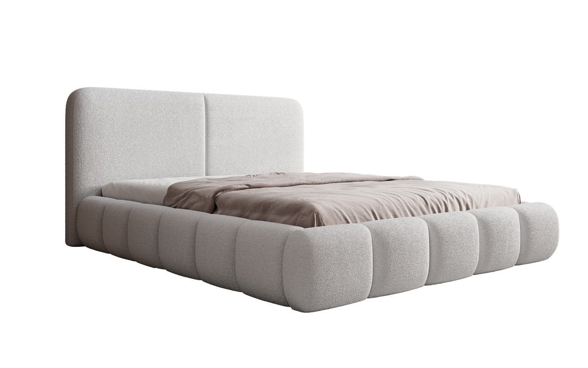 Designer Upholstered Bed Lolita in Bouclé with Storage