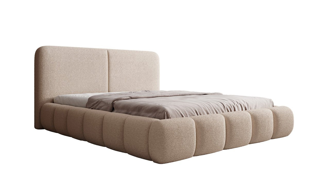 Designer Upholstered Bed Lolita in Bouclé with Storage
