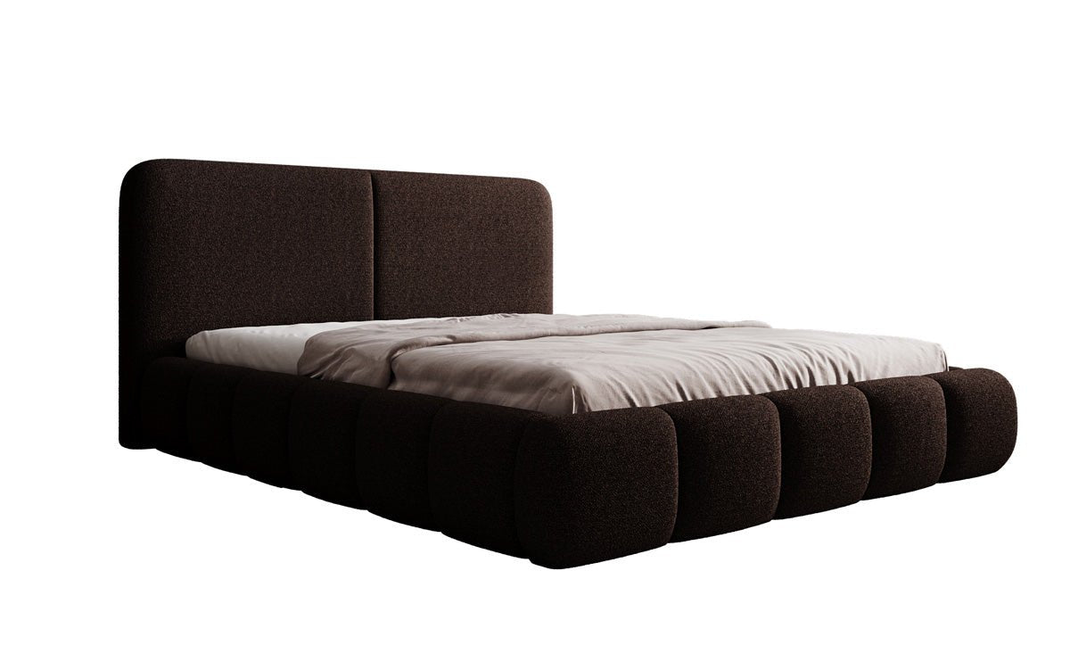 Designer Upholstered Bed Lolita in Bouclé with Storage
