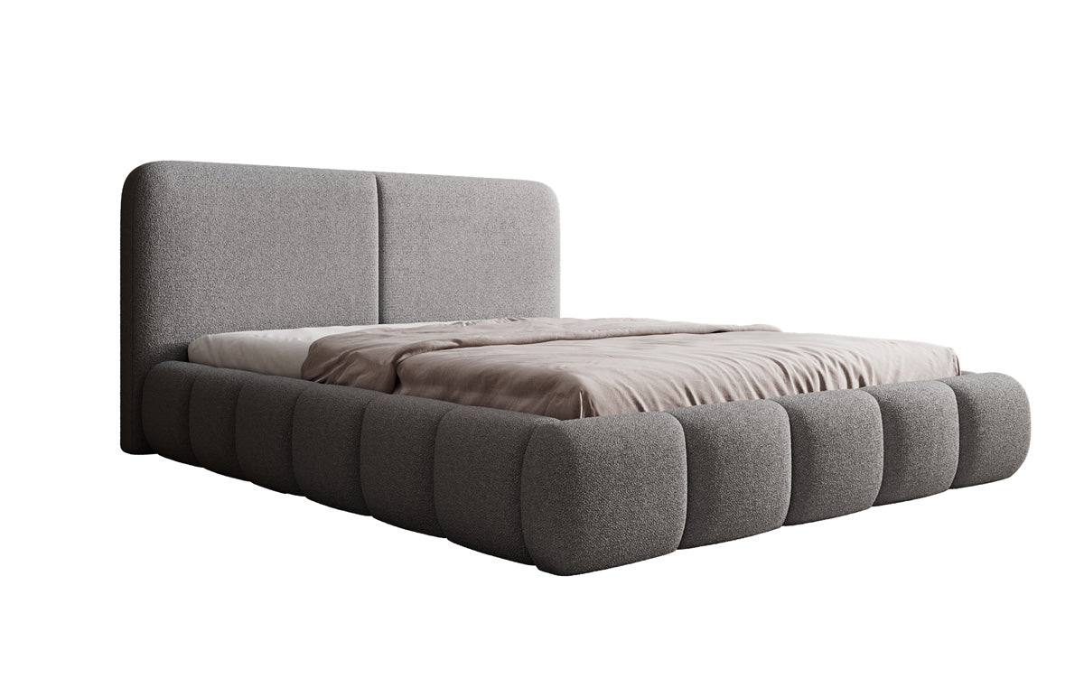 Designer Upholstered Bed Lolita in Bouclé with Storage