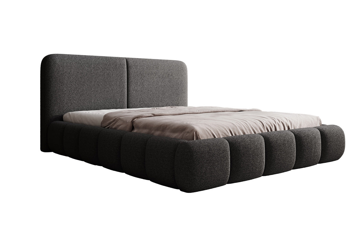 Designer Upholstered Bed Lolita in Bouclé with Storage