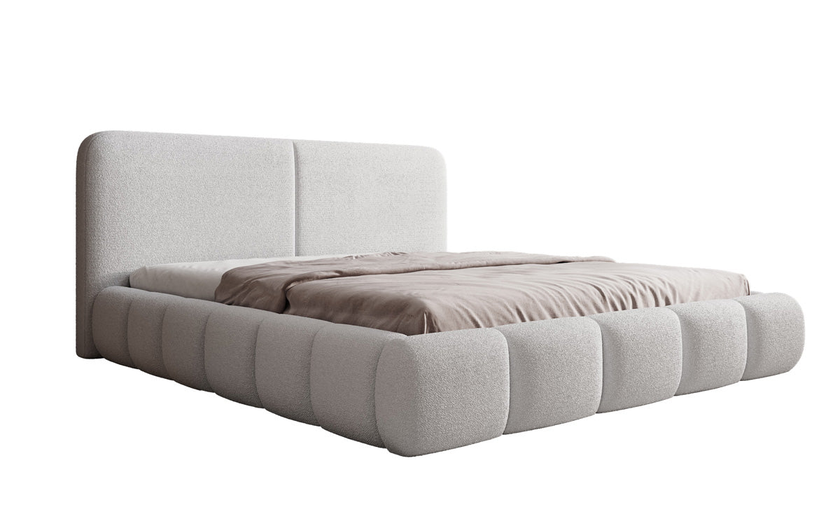 Designer Upholstered Bed Lolita in Bouclé with Storage