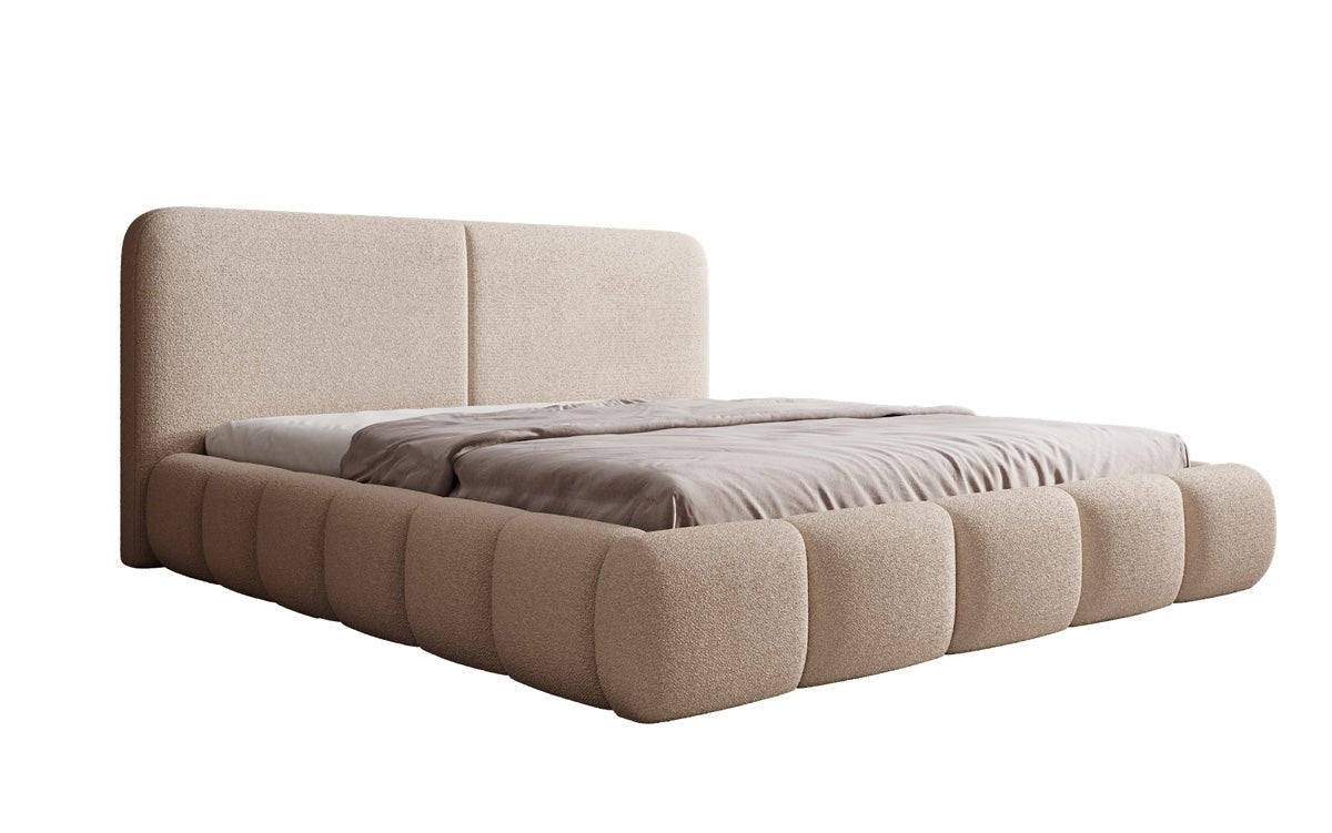 Designer Upholstered Bed Lolita in Bouclé with Storage