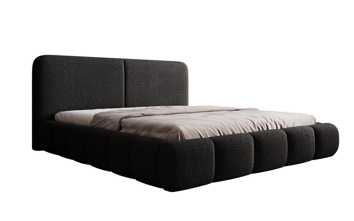 Designer Upholstered Bed Lolita in Bouclé with Storage