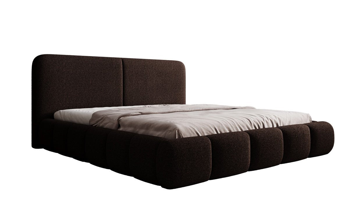 Designer Upholstered Bed Lolita in Bouclé with Storage