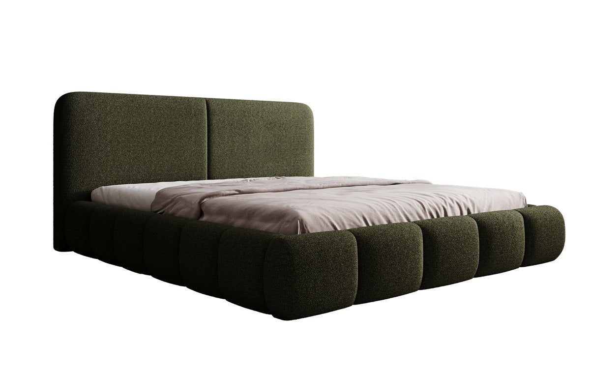 Designer Upholstered Bed Lolita in Bouclé with Storage