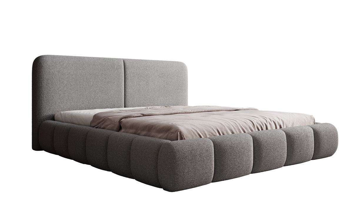 Designer Upholstered Bed Lolita in Bouclé with Storage