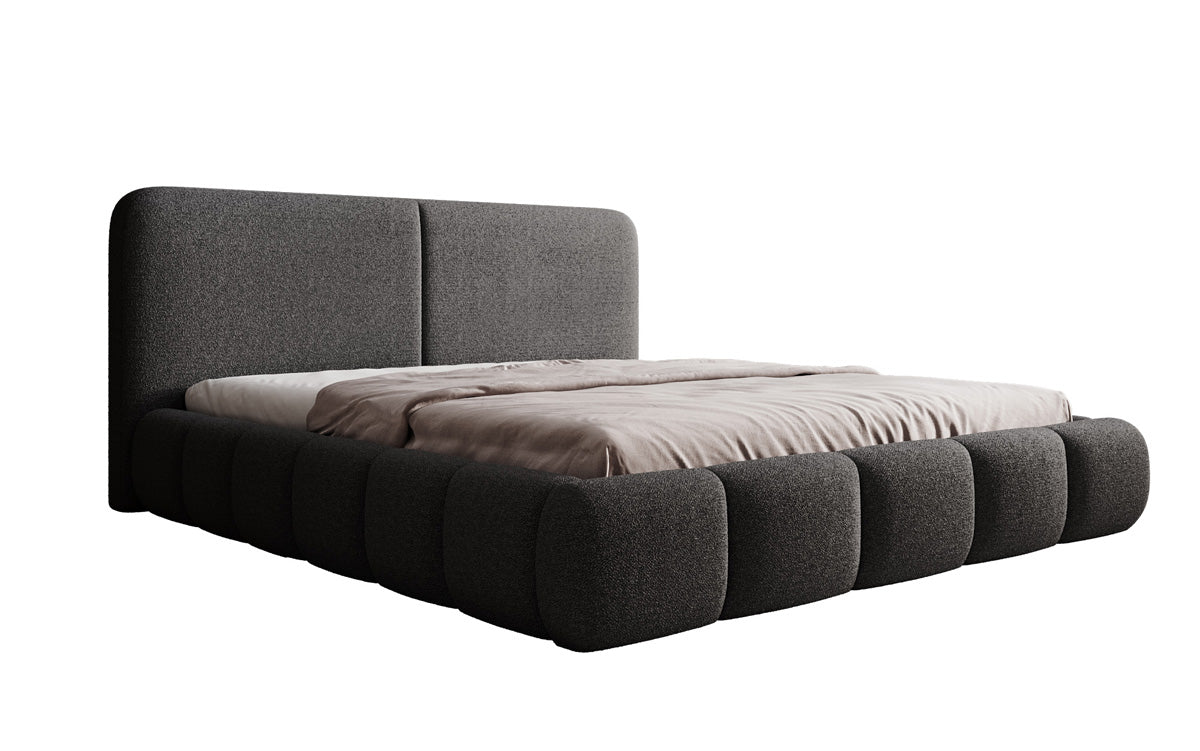 Designer Upholstered Bed Lolita in Bouclé with Storage