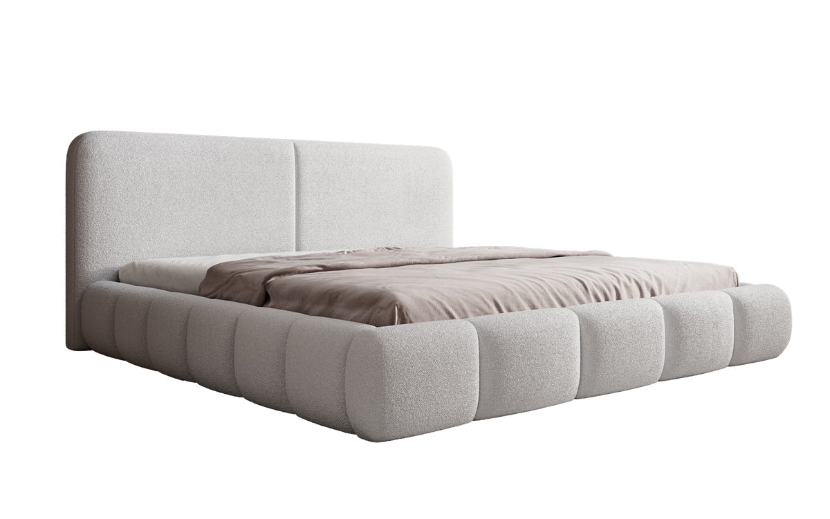 Designer Upholstered Bed Lolita in Bouclé with Storage