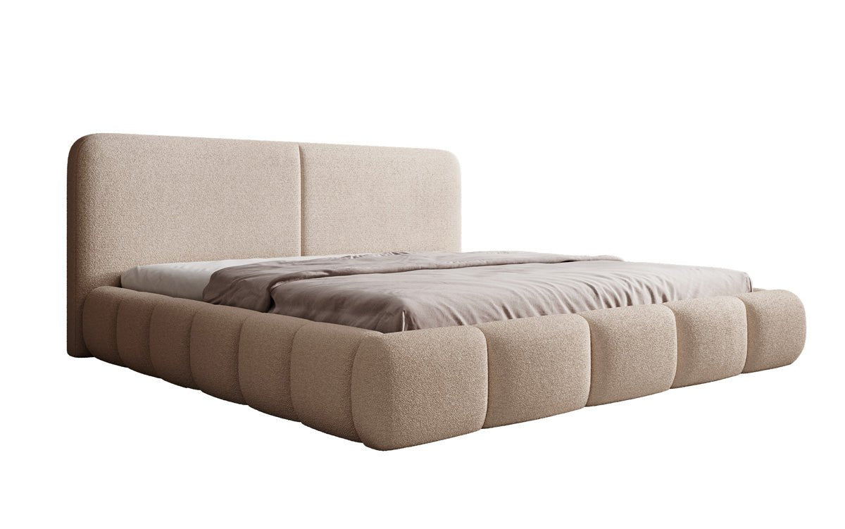 Designer Upholstered Bed Lolita in Bouclé with Storage