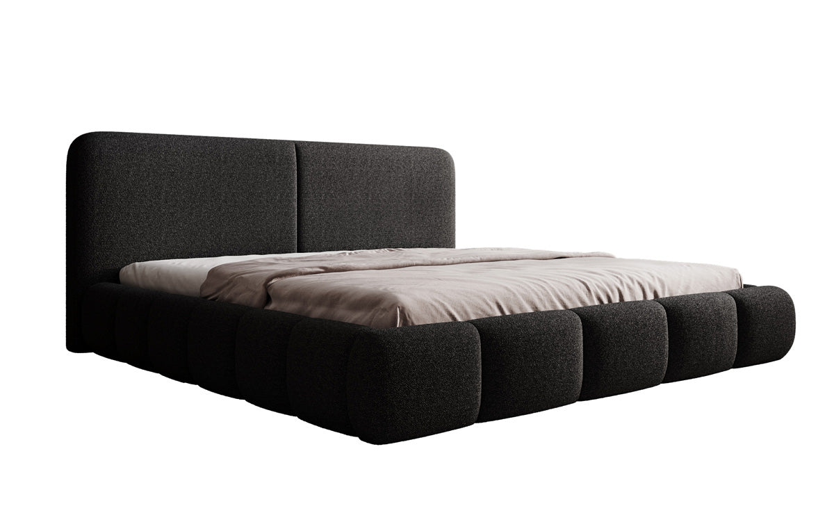Designer Upholstered Bed Lolita in Bouclé with Storage