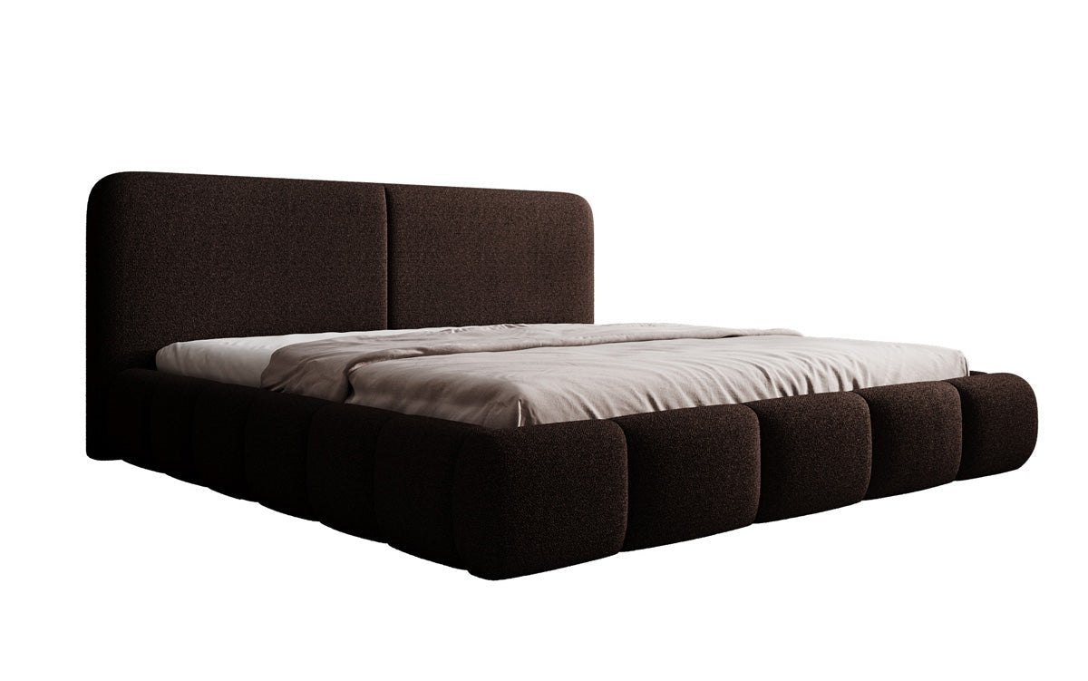 Designer Upholstered Bed Lolita in Bouclé with Storage