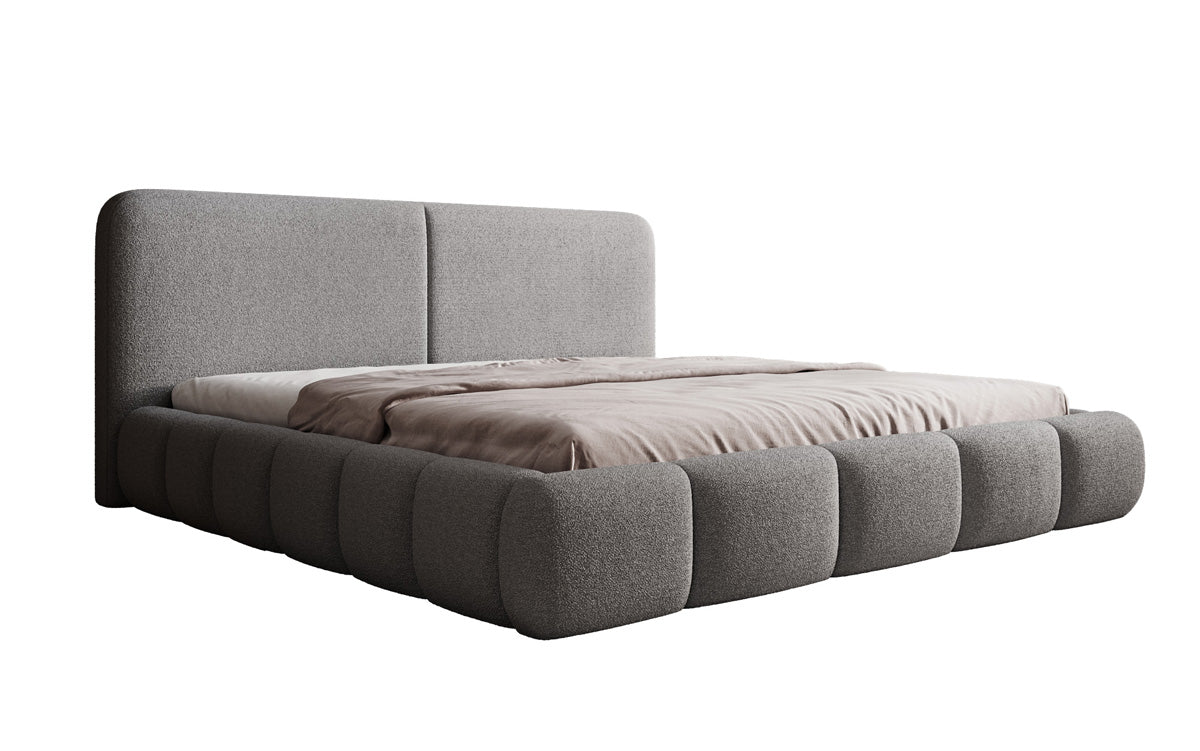 Designer Upholstered Bed Lolita in Bouclé with Storage