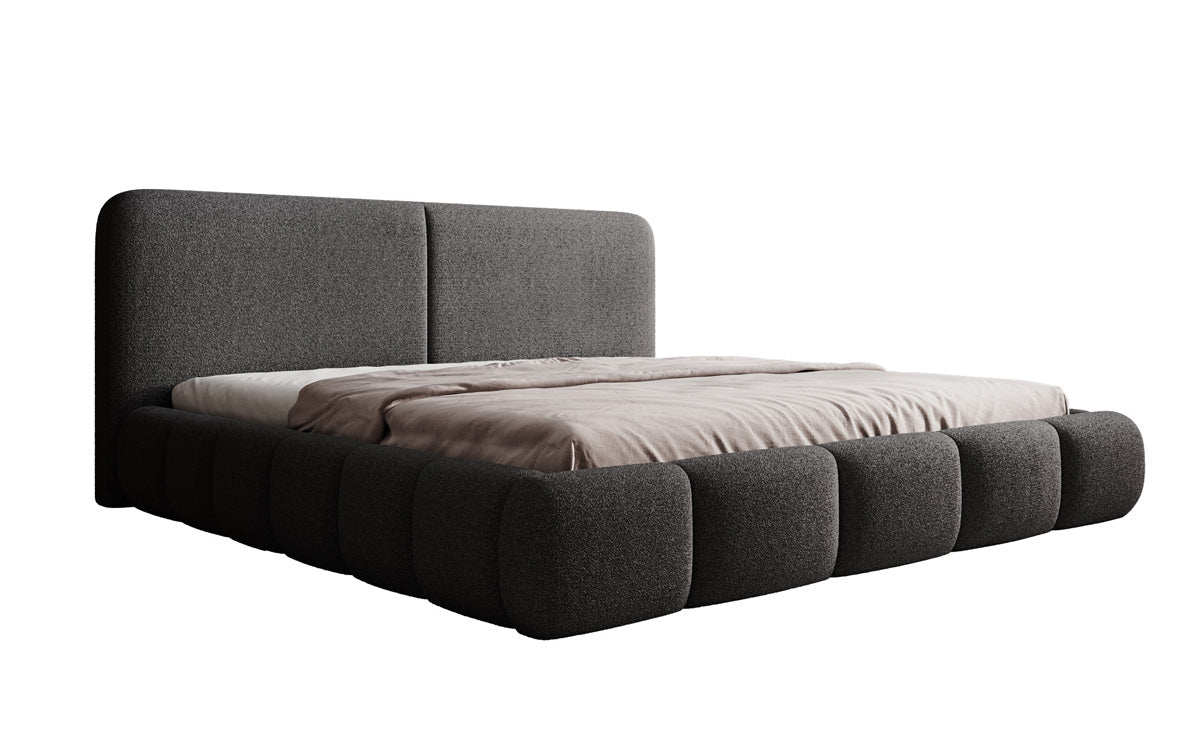 Designer Upholstered Bed Lolita in Bouclé with Storage