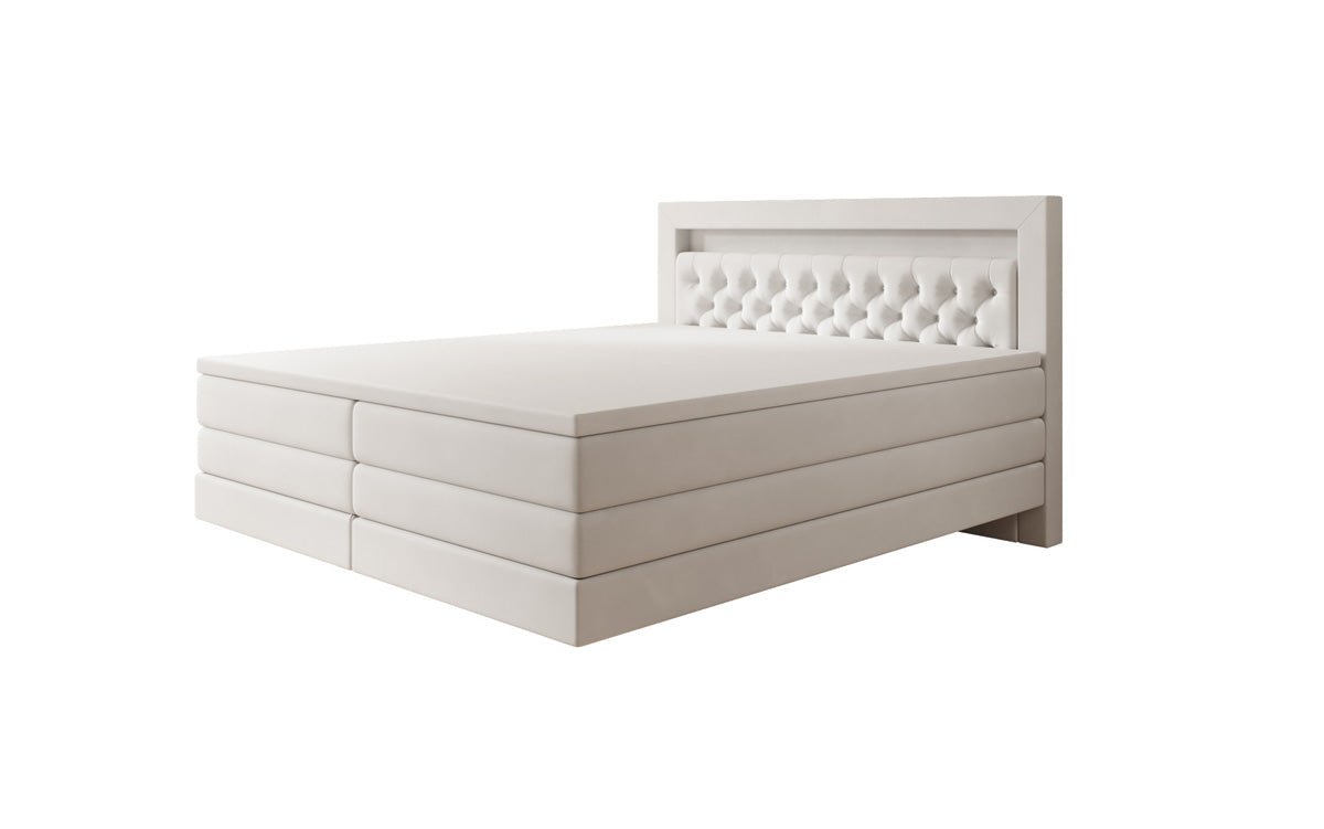 Menzogna Box-Spring Bed with Floating Look and LED in Velvet