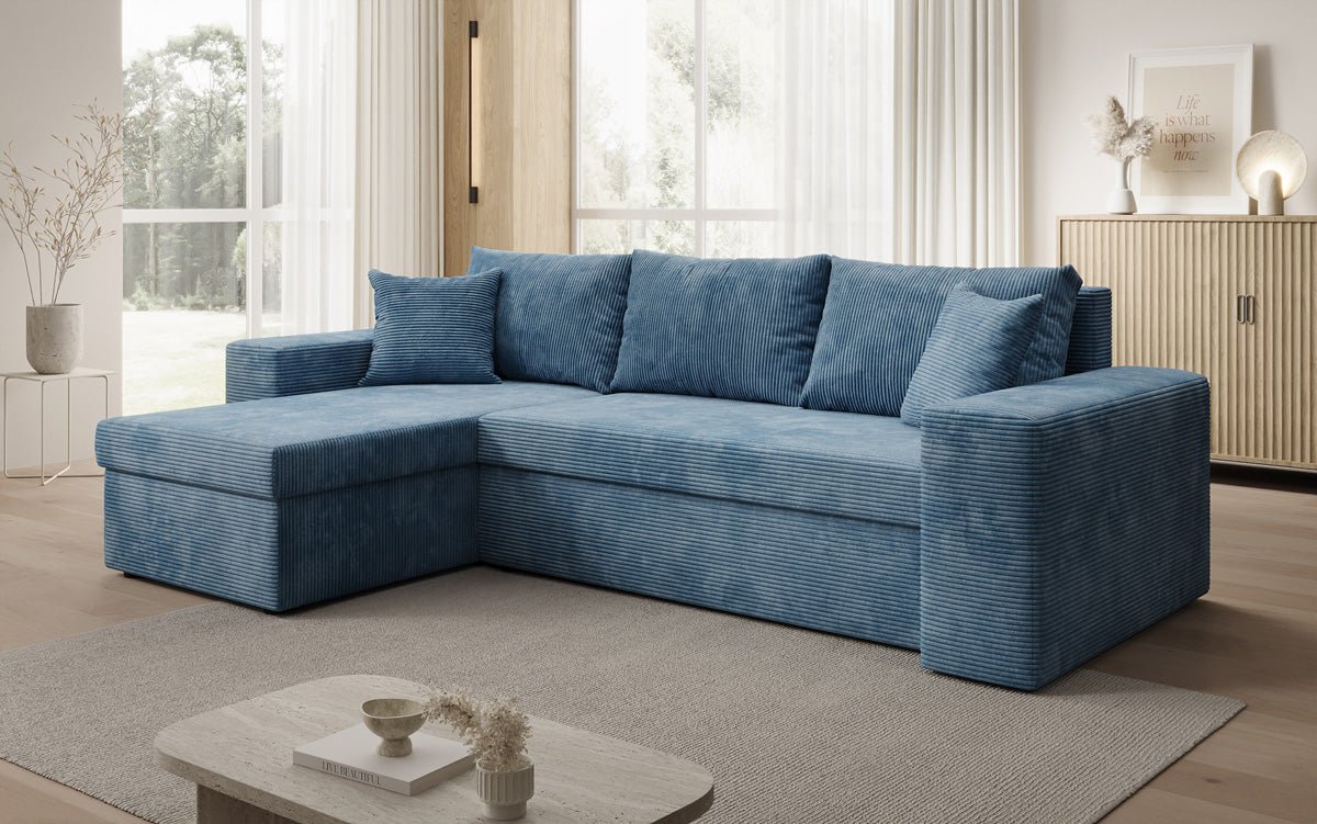 Designer Denver Cord Sofa with Sleeping and Folding Function