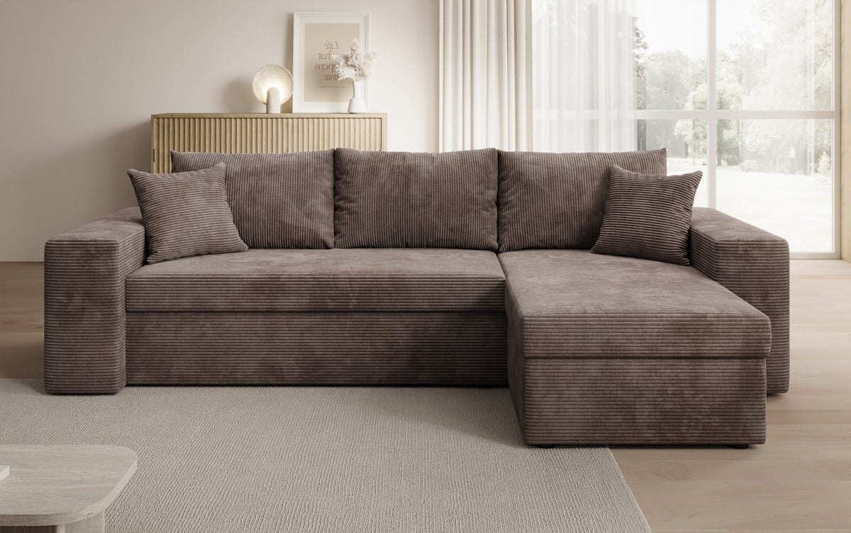 Designer Denver Cord Sofa with Sleeping and Folding Function