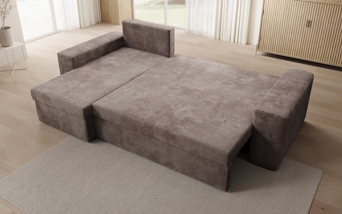 Designer Denver Cord Sofa with Sleeping and Folding Function