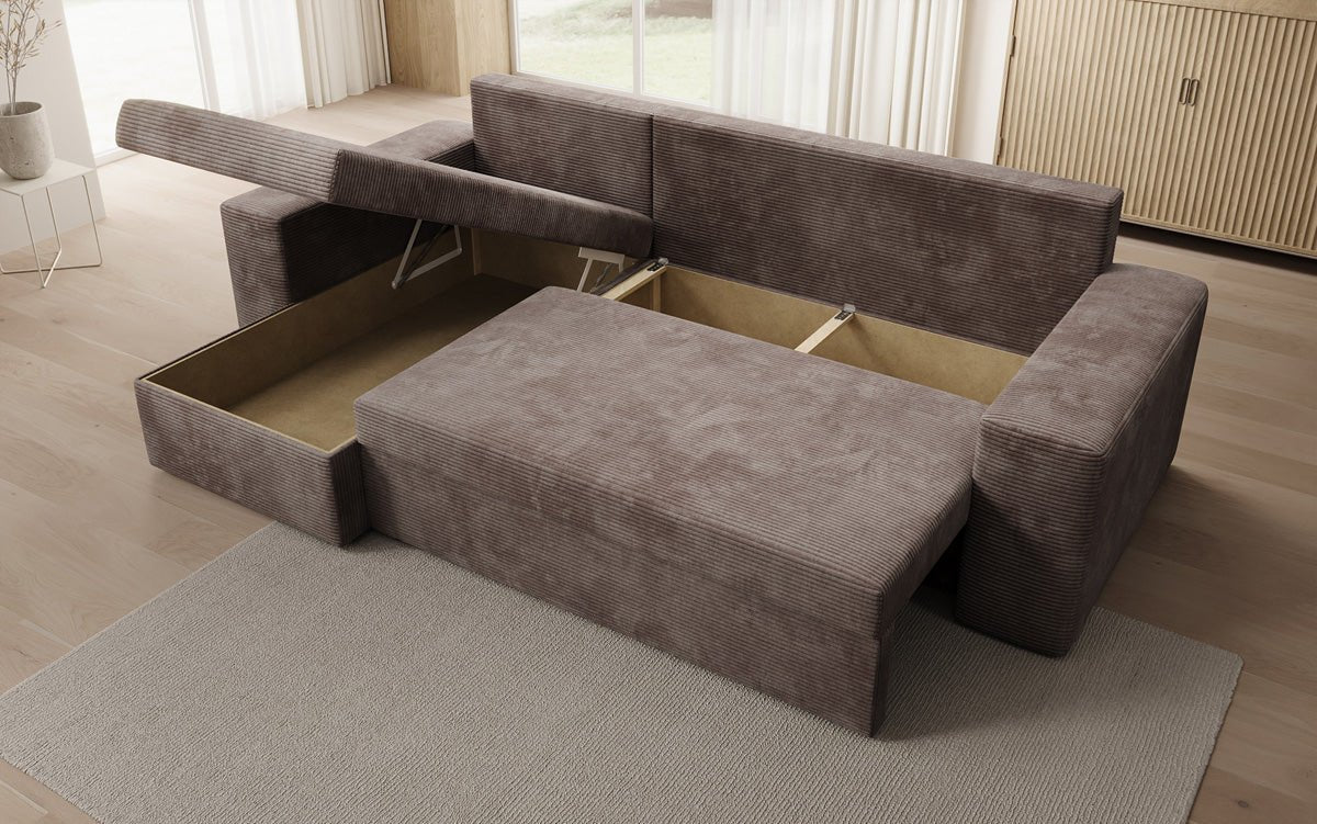 Designer Denver Cord Sofa with Sleeping and Folding Function