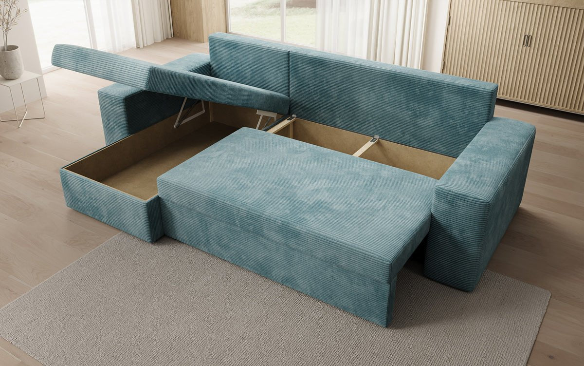 Designer Denver Cord Sofa with Sleeping and Folding Function