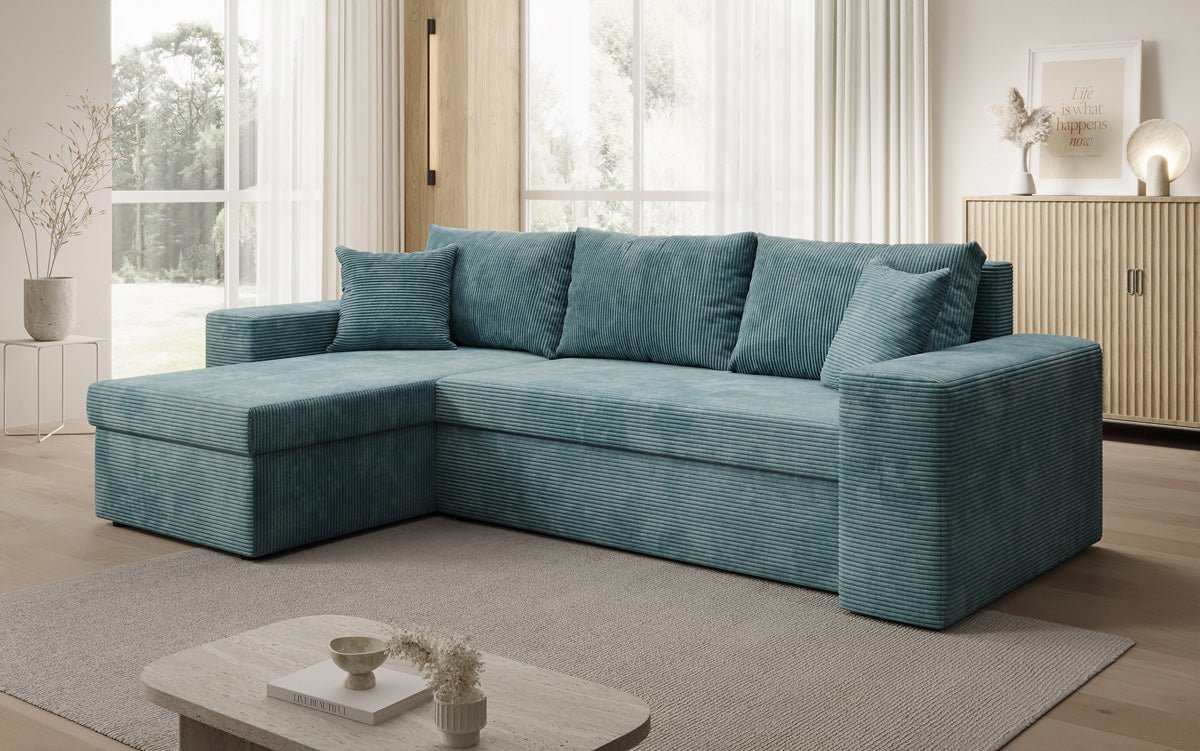 Designer Denver Cord Sofa with Sleeping and Folding Function