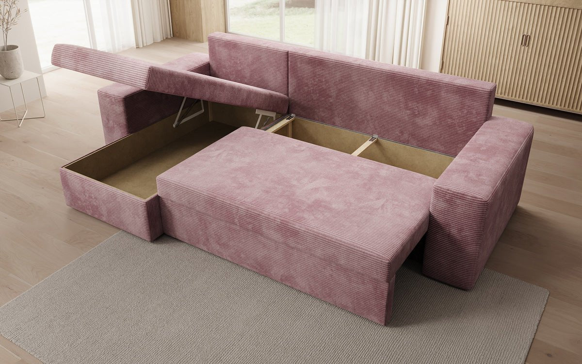 Designer Denver Cord Sofa with Sleeping and Folding Function
