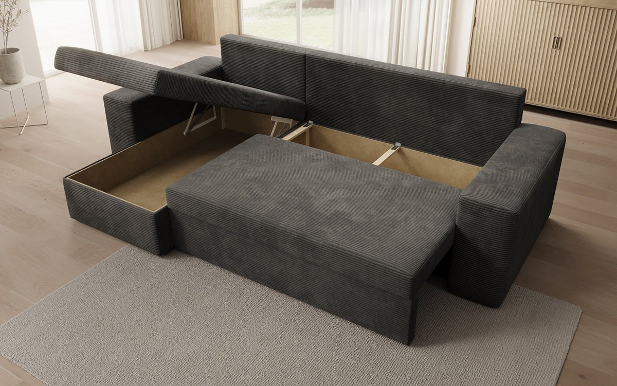 Designer Denver Cord Sofa with Sleeping and Folding Function