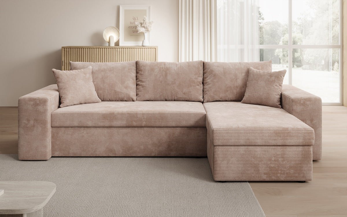 Designer Denver Cord Sofa with Sleeping and Folding Function