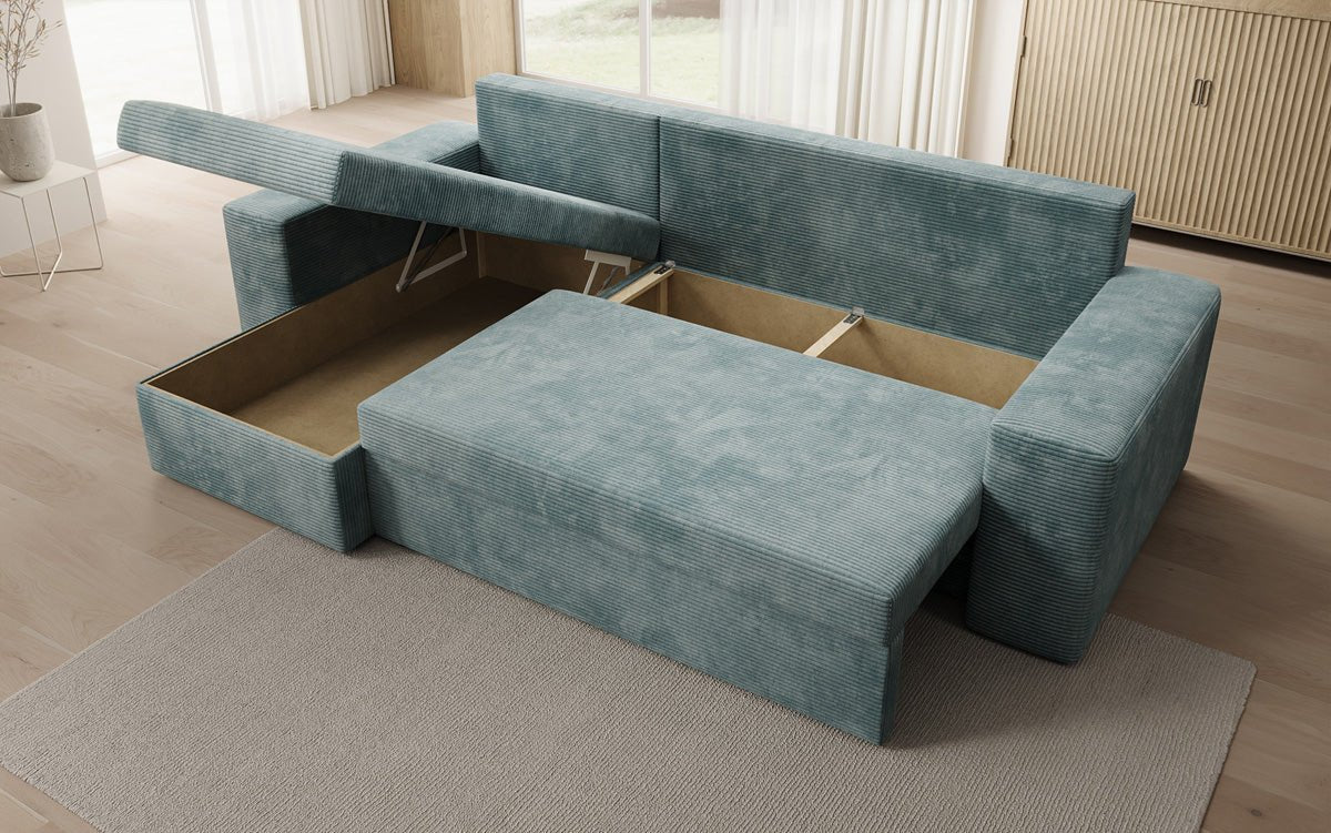 Designer Denver Cord Sofa with Sleeping and Folding Function