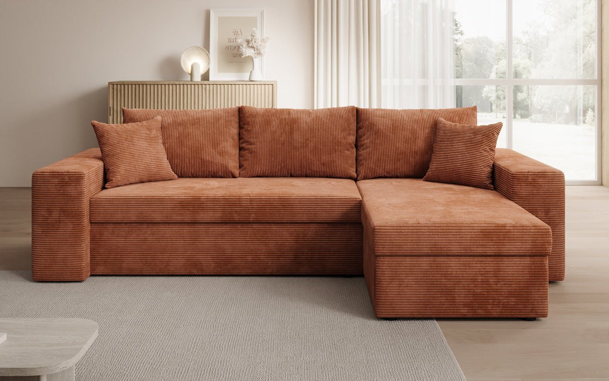 Designer Denver Cord Sofa with Sleeping and Folding Function