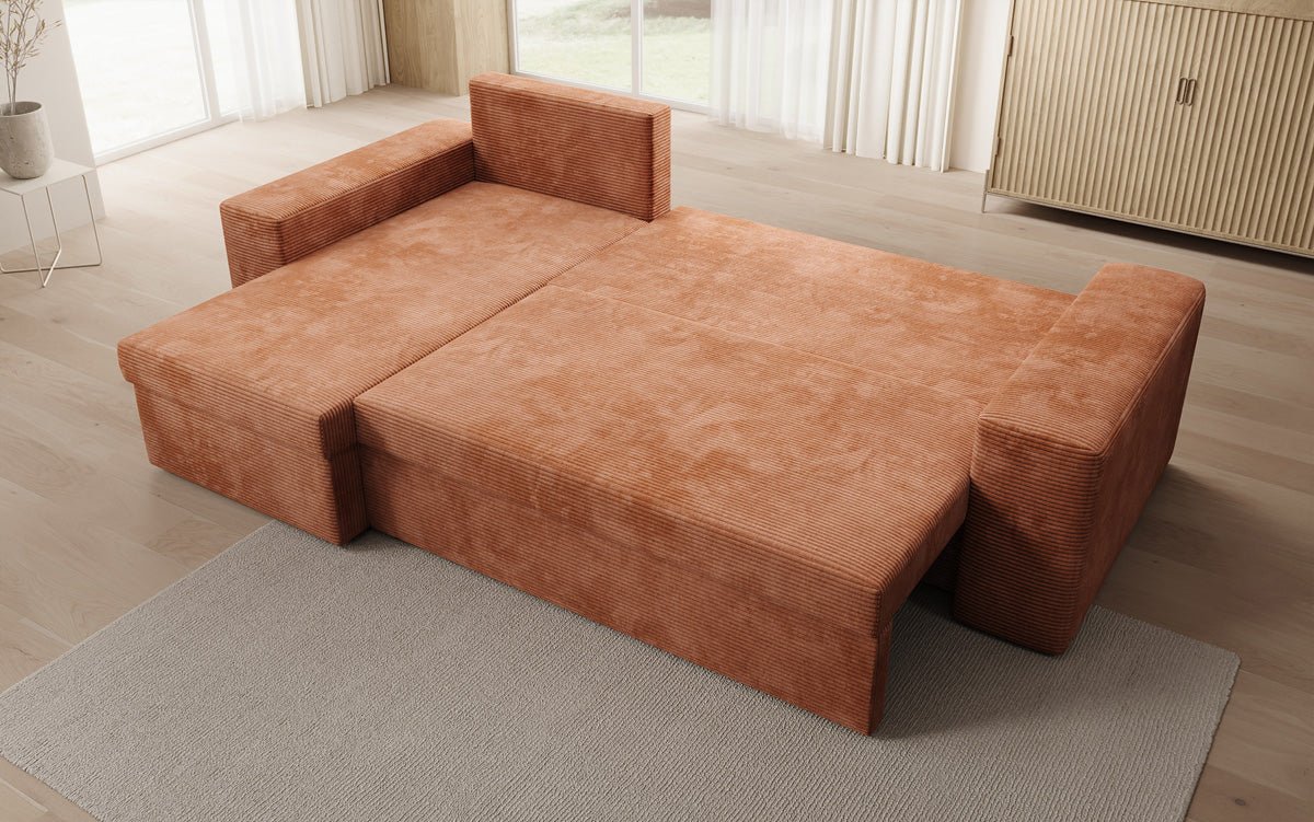 Designer Denver Cord Sofa with Sleeping and Folding Function