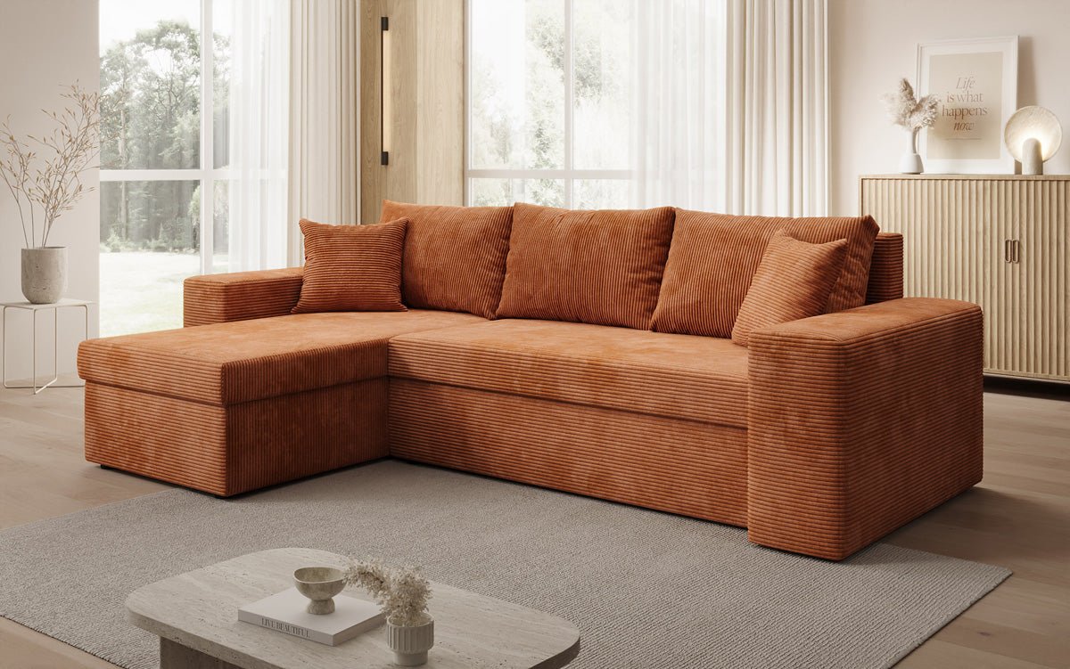 Designer Denver Cord Sofa with Sleeping and Folding Function
