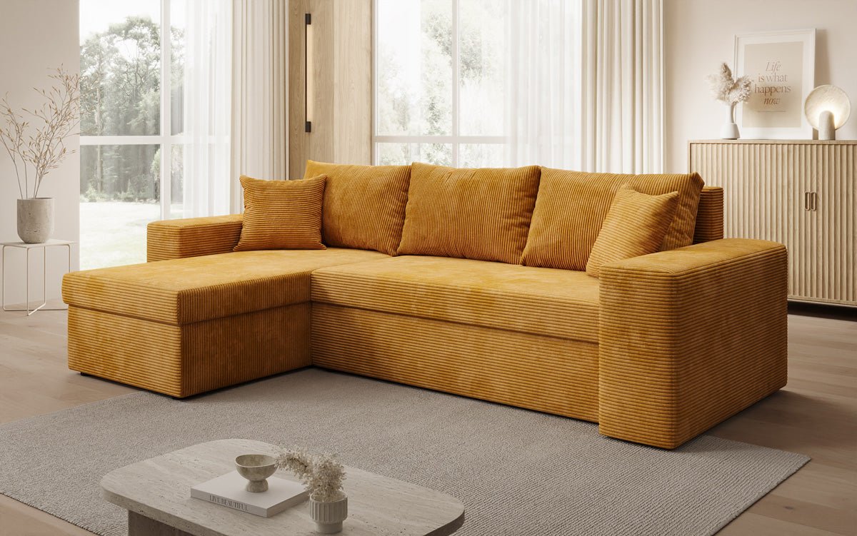 Designer Denver Cord Sofa with Sleeping and Folding Function