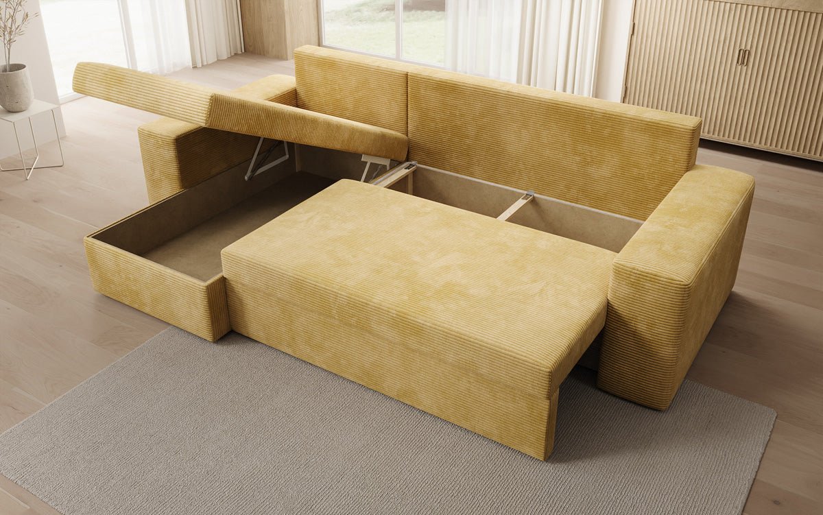 Designer Denver Cord Sofa with Sleeping and Folding Function