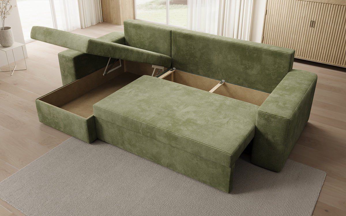 Designer Denver Cord Sofa with Sleeping and Folding Function