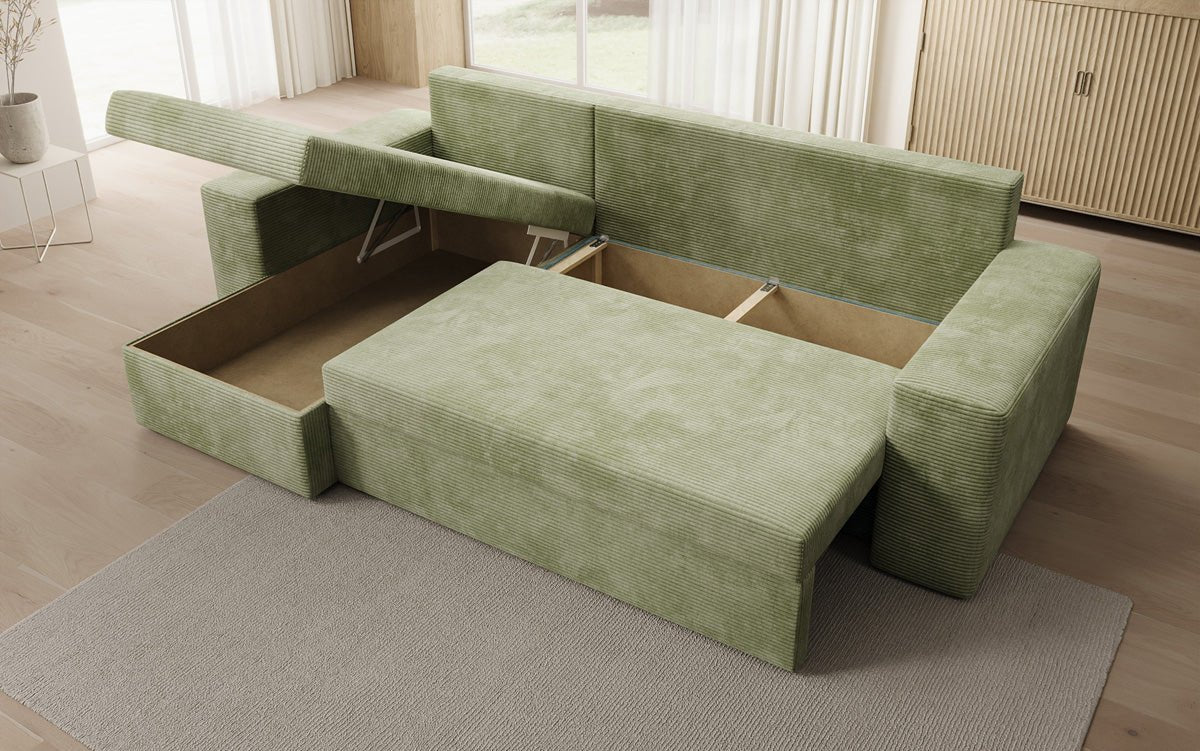 Designer Denver Cord Sofa with Sleeping and Folding Function