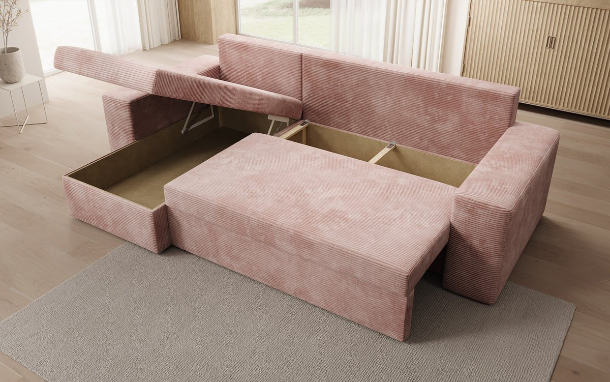 Designer Denver Cord Sofa with Sleeping and Folding Function