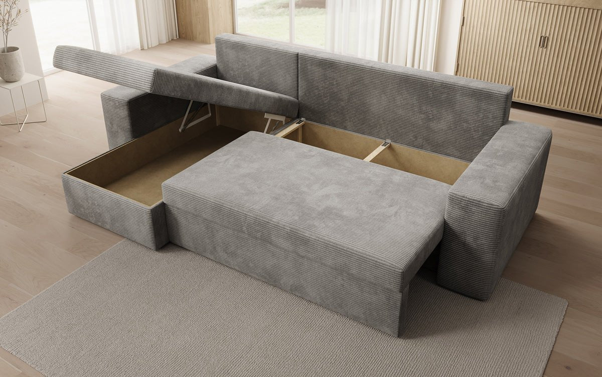 Designer Denver Cord Sofa with Sleeping and Folding Function