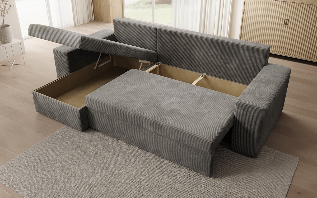 Designer Denver Cord Sofa with Sleeping and Folding Function