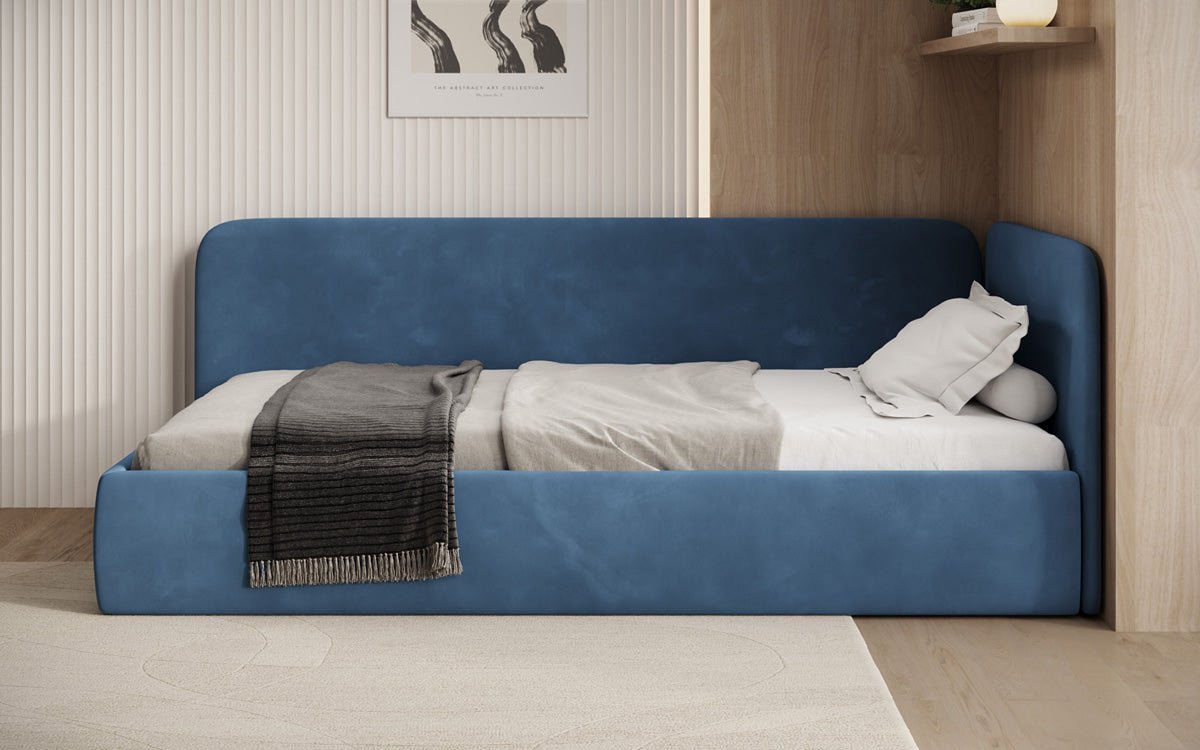 Designer Upholstered Bed/Guest Bed/Sofa Cleo with Storage