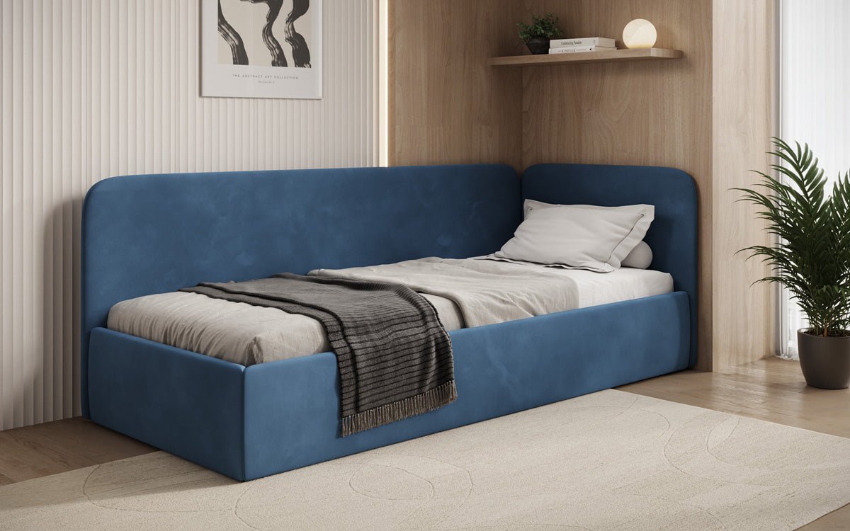 Designer Upholstered Bed/Guest Bed/Sofa Cleo with Storage