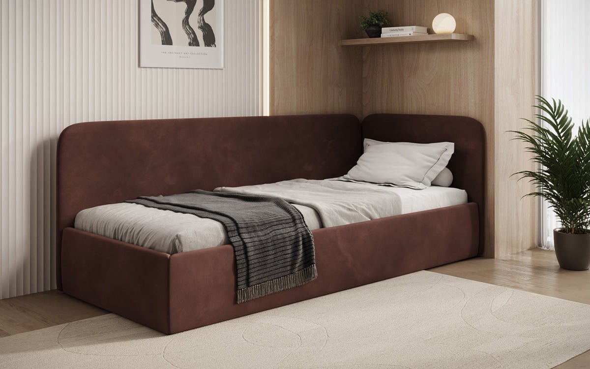 Designer Upholstered Bed/Guest Bed/Sofa Cleo with Storage
