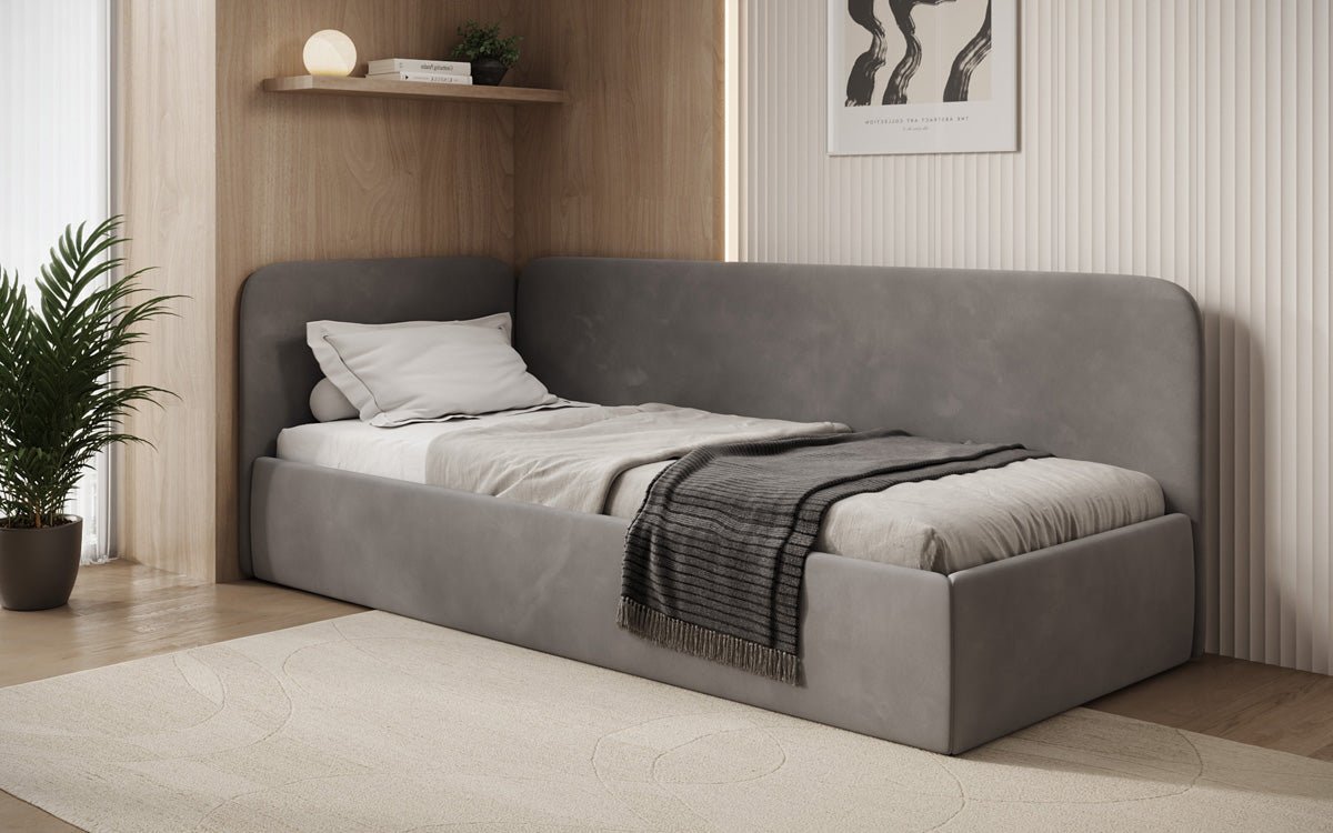 Designer Upholstered Bed/Guest Bed/Sofa Cleo with Storage