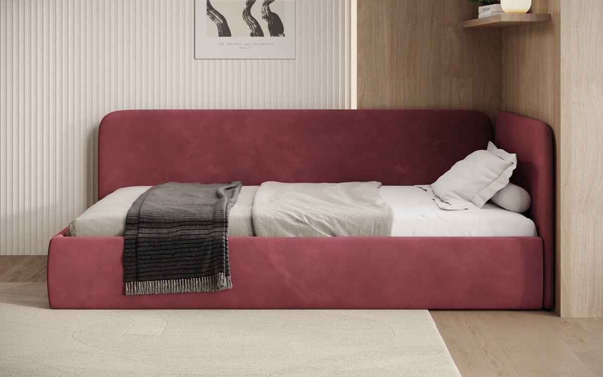 Designer Upholstered Bed/Guest Bed/Sofa Cleo with Storage